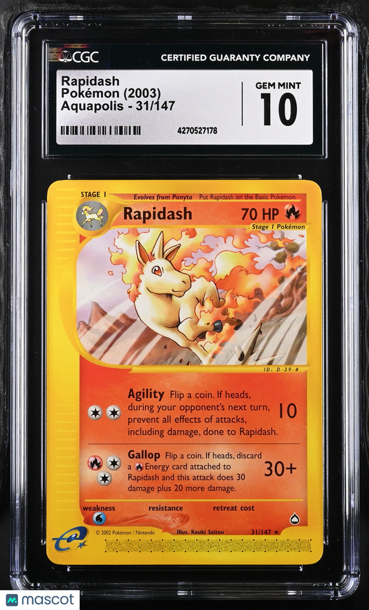 2003 Pokémon TCG Rapidash #31/147 English CGC 10
