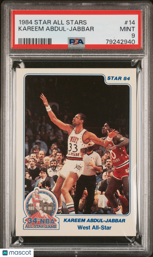 1984 Star All-Stars Kareem Abdul-Jabbar #14 PSA 9