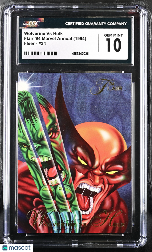 1994 Flair '94 Marvel Annual (1994 Fleer) Wolverine Vs Hulk #34 CGC 10