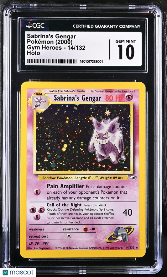 2000 Pokémon TCG Sabrina's Gengar #14/132 English CGC 10