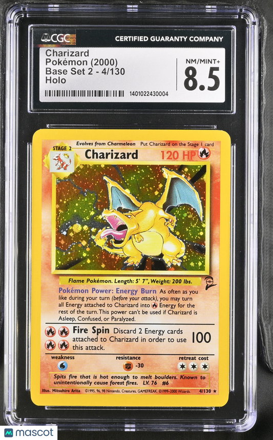 2000 Pokémon TCG Charizard #4/130 English CGC 8.5