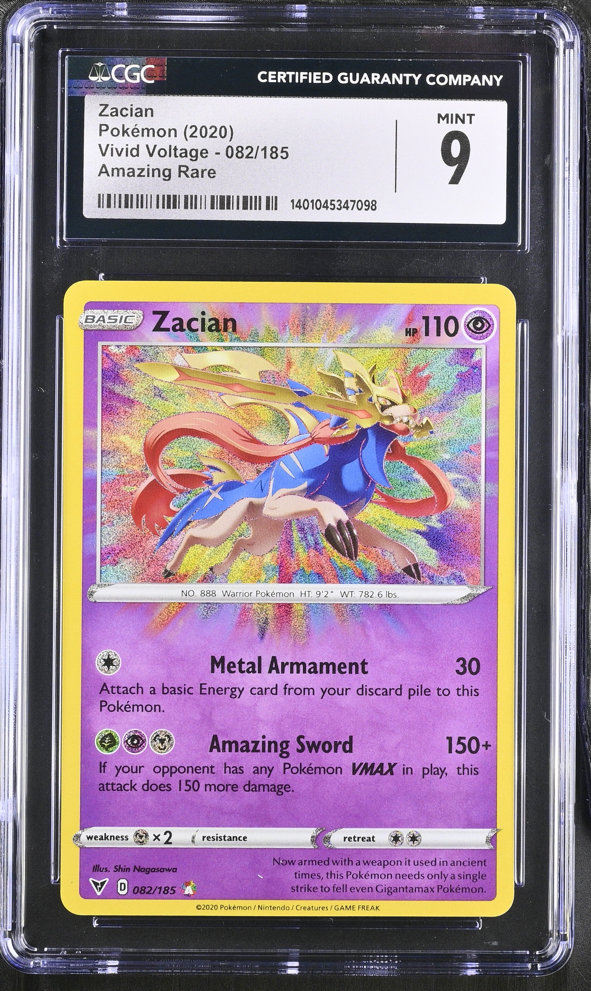 Zacian Amazing Rare 082/185 - Sword & Shield Vivid Voltage | Pokémon