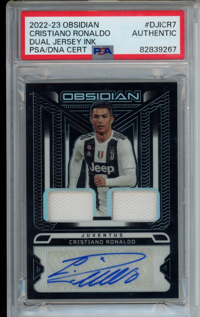2022-23 OBSIDIAN CRISTIANO RONALDO #DJI-CR7 DUAL RELIC AUTO 