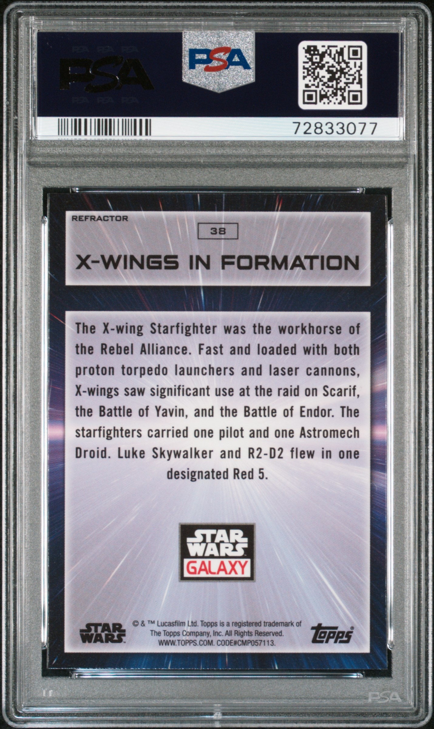 2022 Topps Chrome Star Wars Galaxy 38 X-wings In Formation Refractor Psa 9