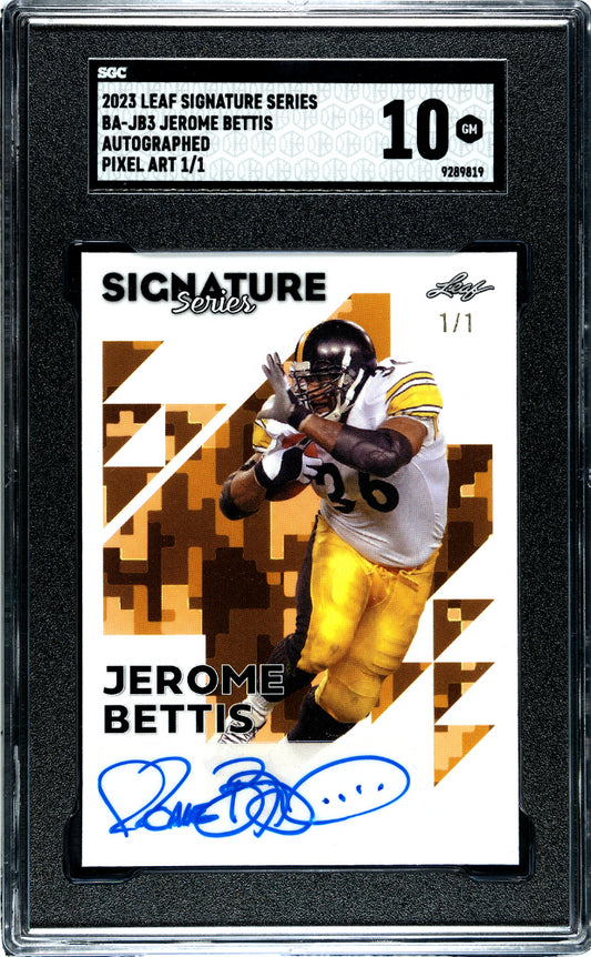 2023 Leaf Signature Series Jerome Bettis Pixel Art Auto #1/1 Sgc 10