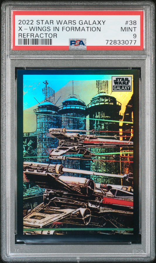 2022 Topps Chrome Star Wars Galaxy 38 X-wings In Formation Refractor Psa 9