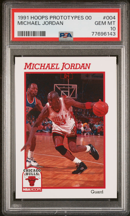 1991 Hoops Prototypes 00 Michael Jordan #004 Psa 10