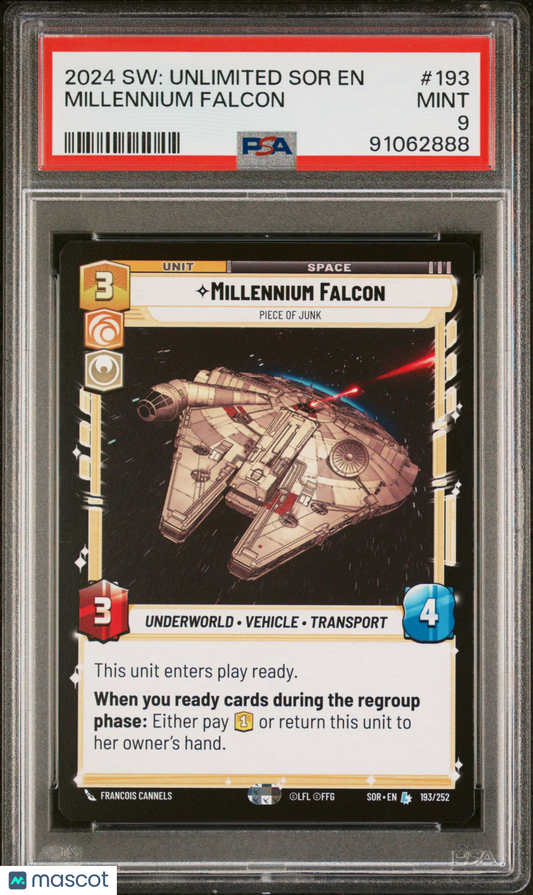 2024 Star Wars CCG Millennium Falcon #193 PSA 9