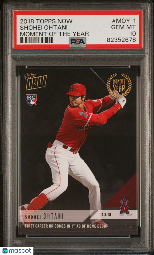 2018 Topps Now Moment Of The Year Shohei Ohtani #MOY-1 PSA 10