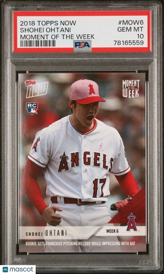 2018 Topps Now Moment Of The Week Shohei Ohtani #MOW6 PSA 10