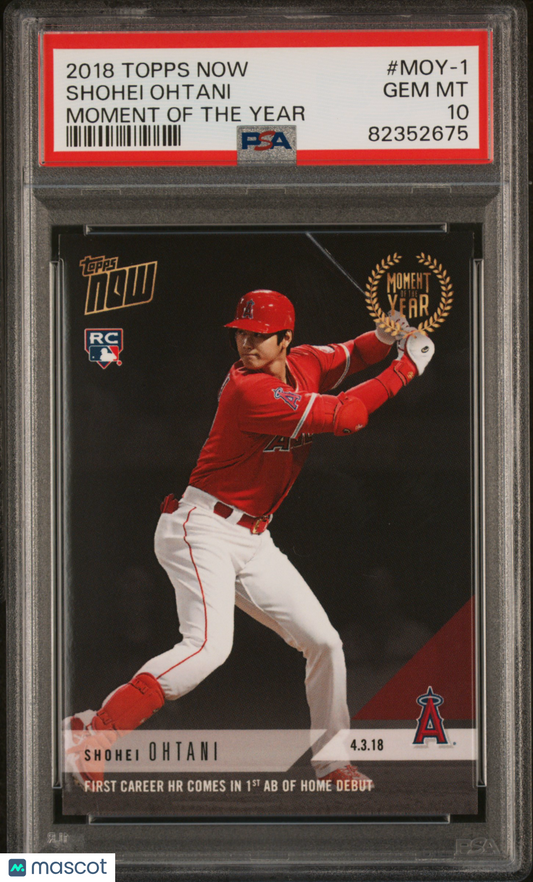 2018 Topps Now Moment Of The Year Shohei Ohtani #MOY-1 PSA 10