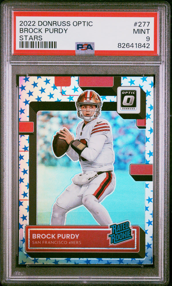 2022 Panini Donruss Optic Brock Purdy 277 Stars PSA 9 CardsHQ