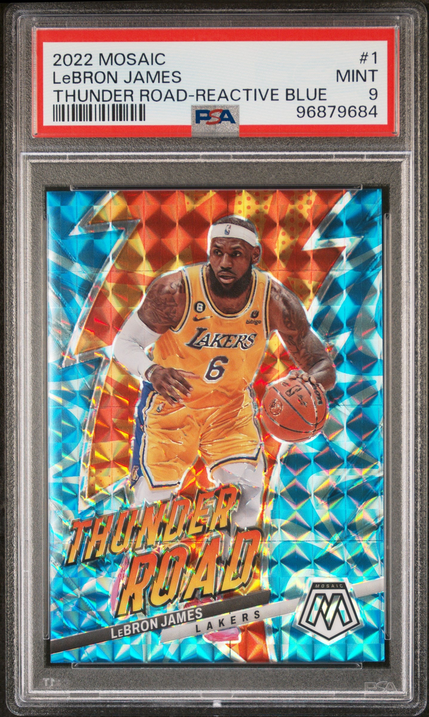 2022 Panini Mosaic Thunder Road LeBron James 1 Thunder Road Reactive