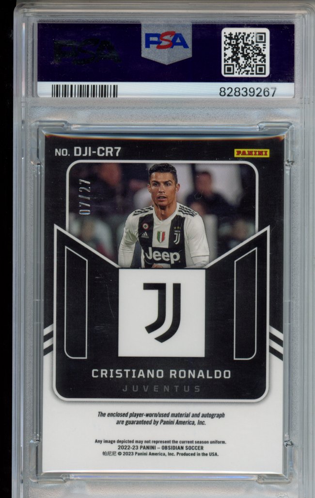 2022-23 OBSIDIAN CRISTIANO RONALDO #DJI-CR7 DUAL RELIC AUTO 