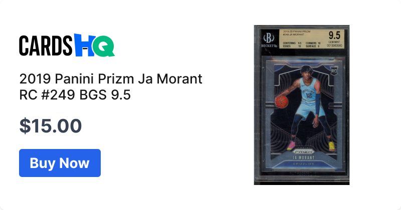 2019 Panini Prizm Ja Morant RC #249 BGS 9.5 | CardsHQ - Shop