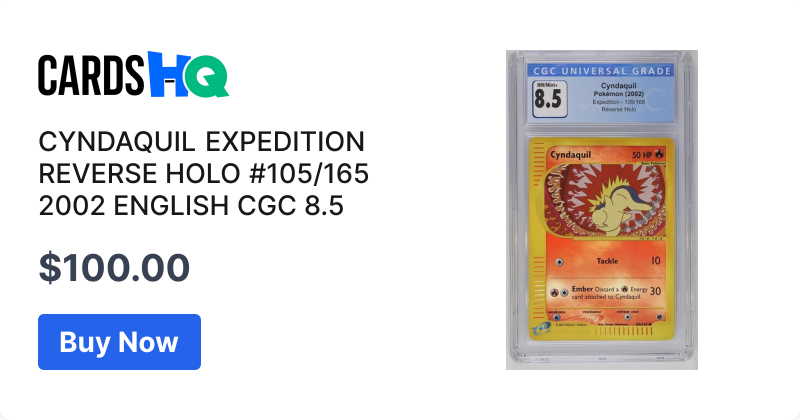 CYNDAQUIL EXPEDITION REVERSE HOLO #105/165 2002 ENGLISH CGC 8.5