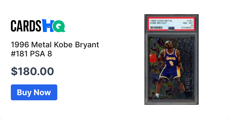 1996 Metal Kobe Bryant #181 PSA 8 | CardsHQ - Shop Sports Cards
