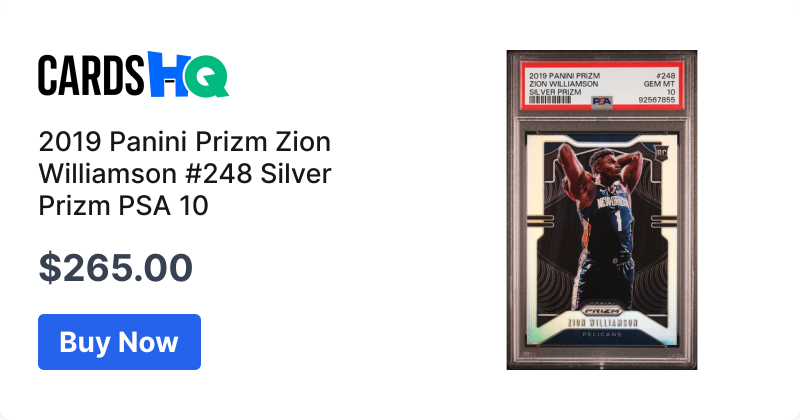 2019 Panini Prizm Zion Williamson #248 Silver Prizm PSA 10