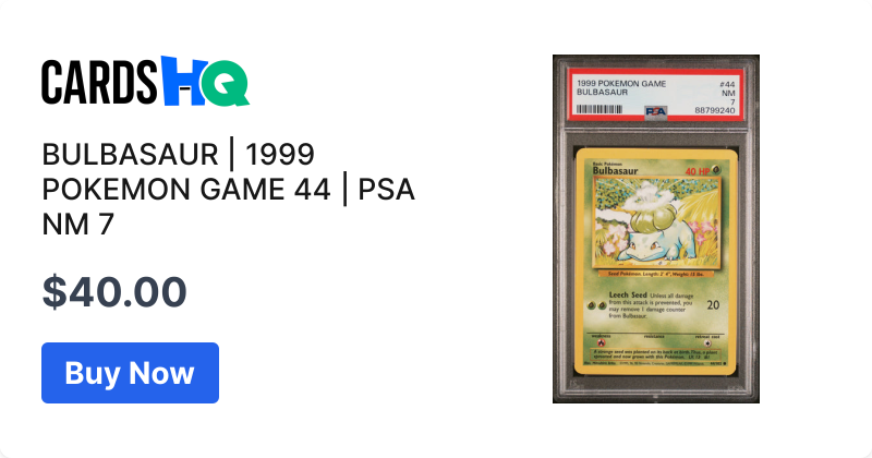 1999 bulbasaur pokemon card value 1999 Pokemon Bulbasaur - 1st Edition Shadowless