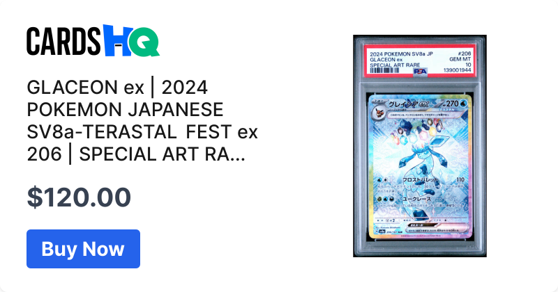 GLACEON ex | 2024 POKEMON JAPANESE SV8a-TERASTAL FEST ex 206