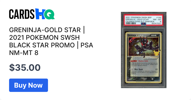 GRENINJA-GOLD STAR | 2021 POKEMON SWSH BLACK STAR PROMO | PSA NM