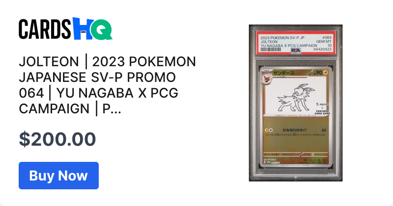JOLTEON | 2023 POKEMON JAPANESE SV-P PROMO 064 | YU NAGABA X PCG