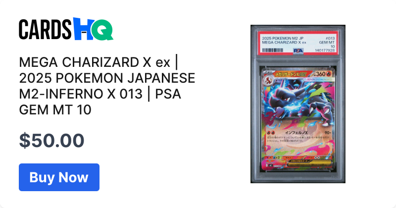 MEGA CHARIZARD X ex | 2025 POKEMON JAPANESE M2-INFERNO X 013 | PSA