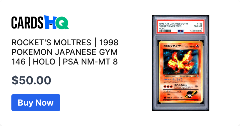 ROCKET'S MOLTRES | 1998 POKEMON JAPANESE GYM 146 | HOLO | PSA NM