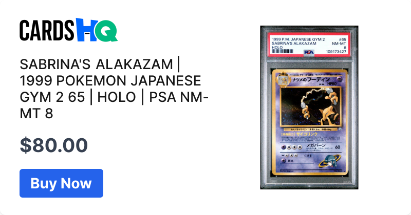SABRINA'S ALAKAZAM | 1999 POKEMON JAPANESE GYM 2 65 | HOLO | PSA