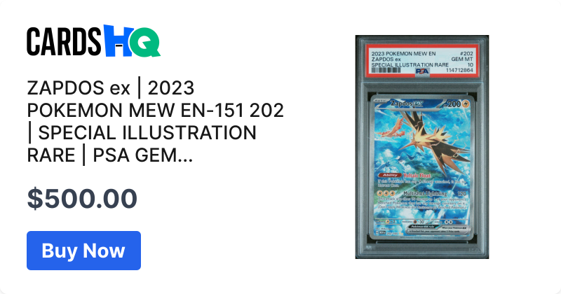 ZAPDOS ex | 2023 POKEMON MEW EN-151 202 | SPECIAL ILLUSTRATION